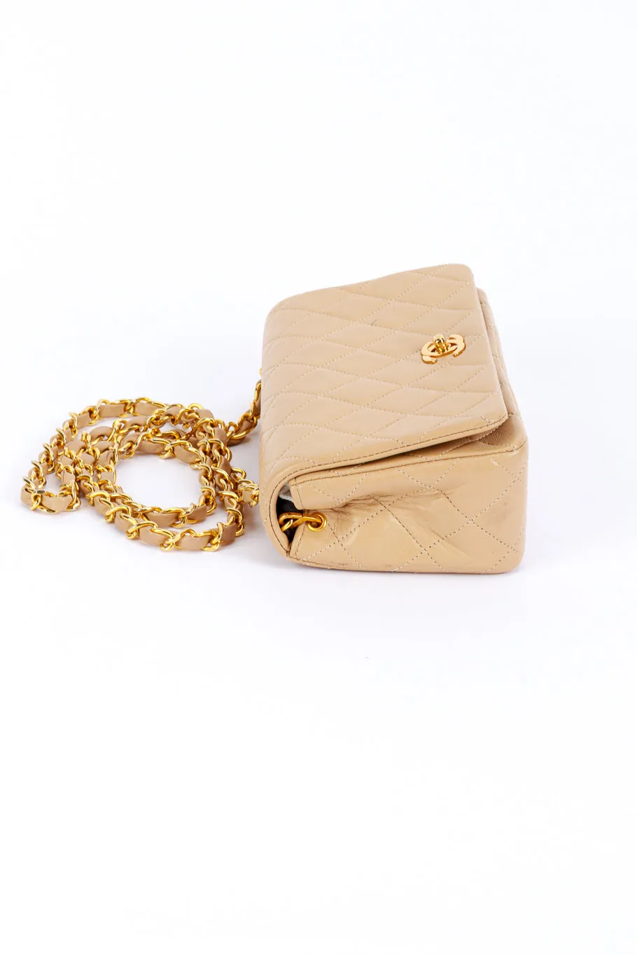 Mini Quilted Foldover Flap Bag