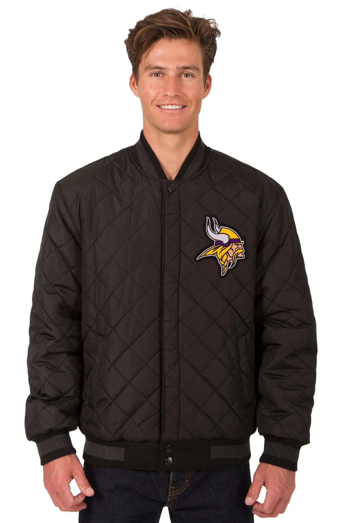 Minnesota Vikings Reversible Wool and Leather Jacket