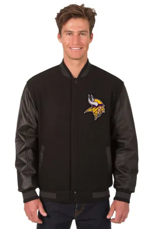 Minnesota Vikings Reversible Wool and Leather Jacket