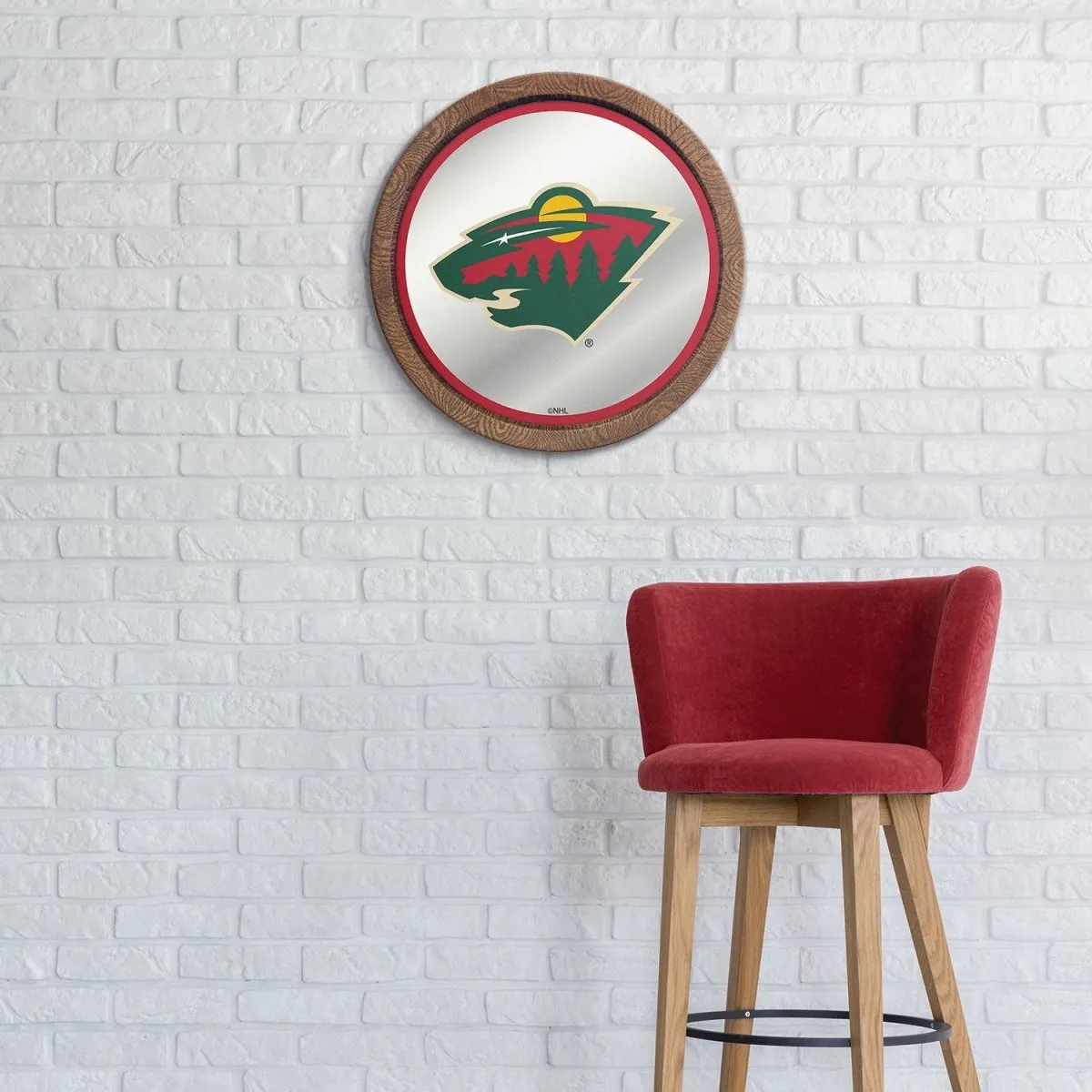 Minnesota Wild: Mirrored Barrel Top Wall Sign