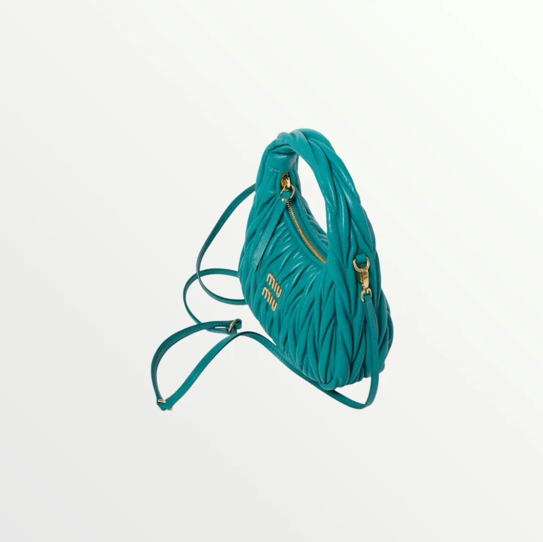 miu miu wander leather blue bag
