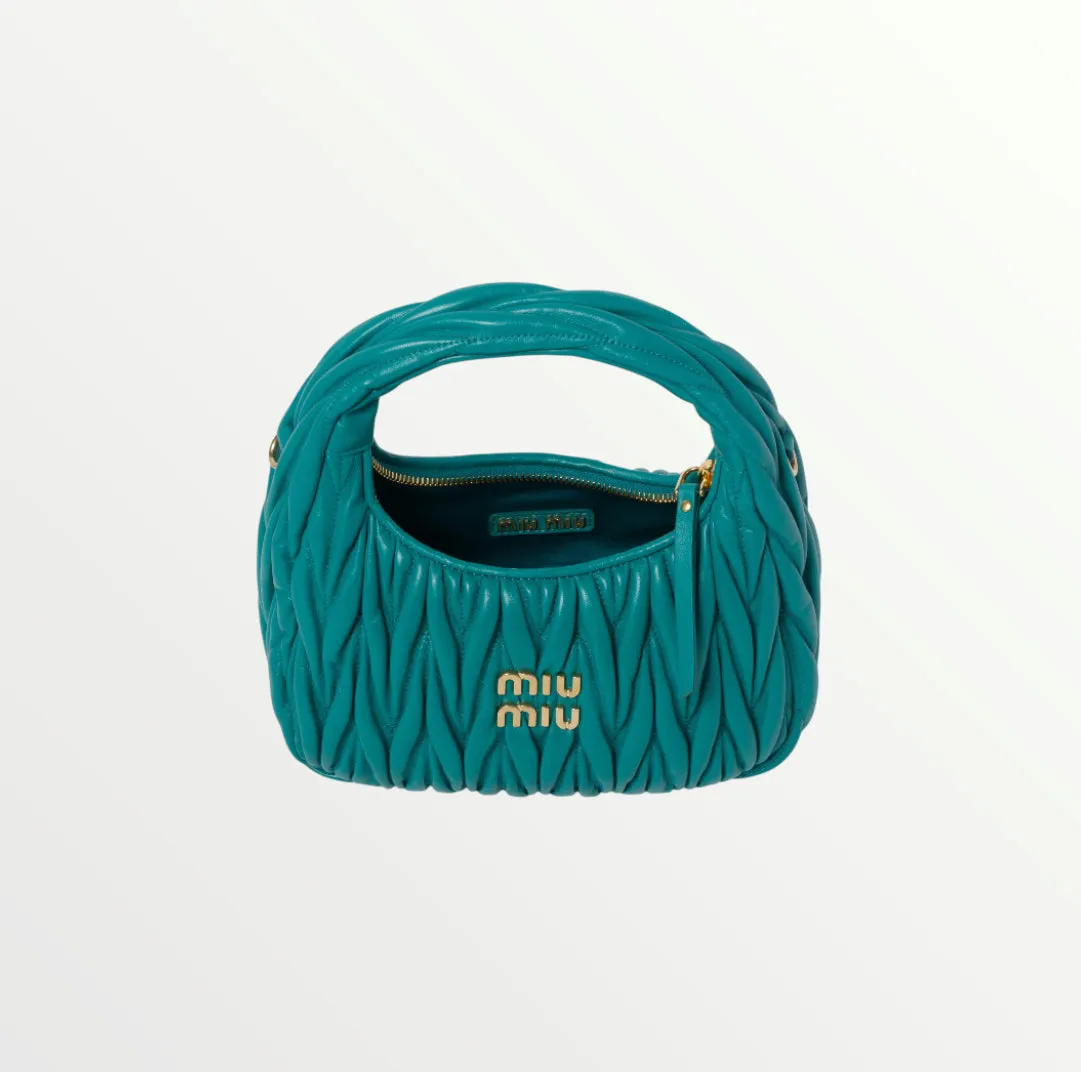 miu miu wander leather blue bag