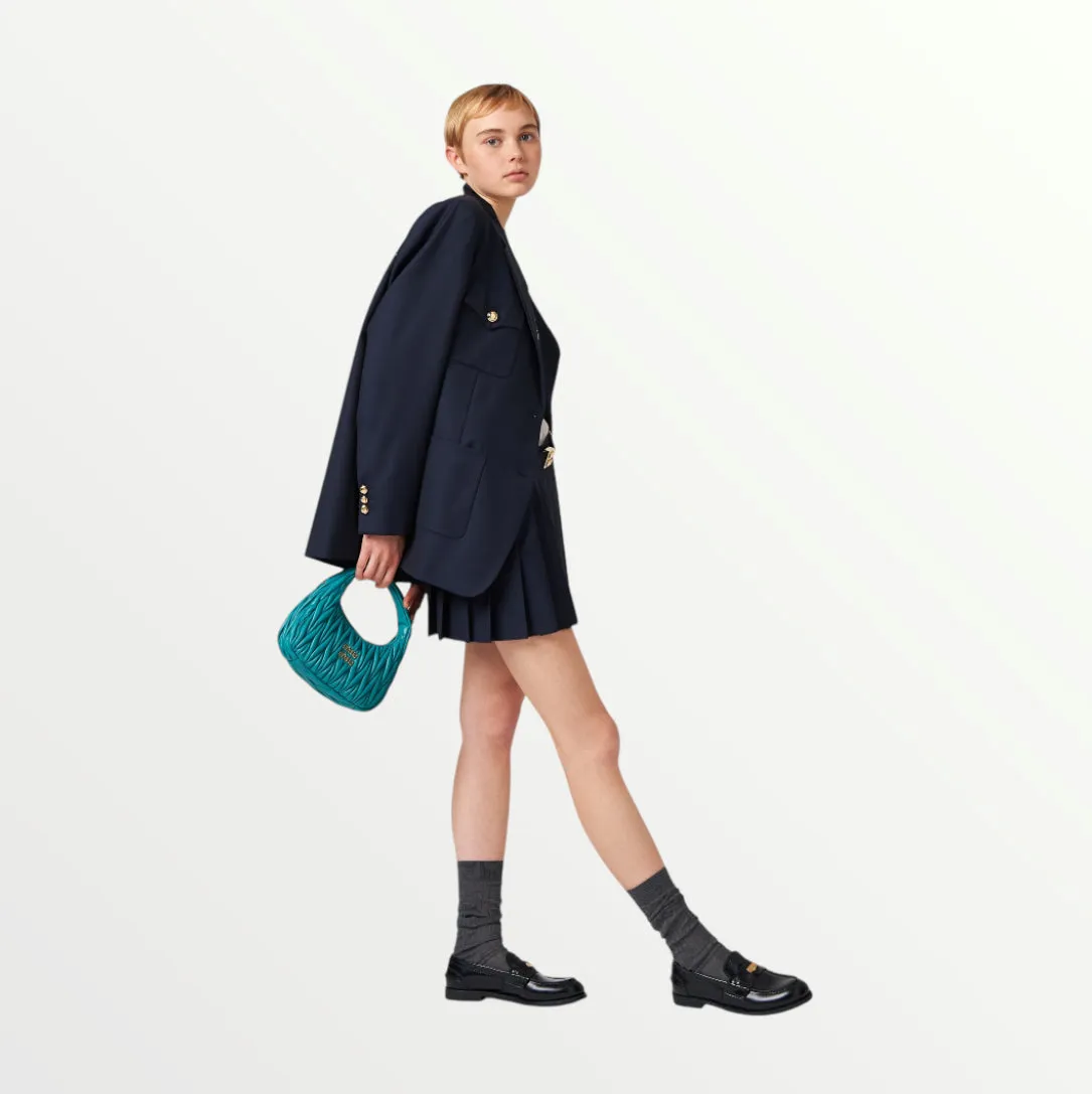 miu miu wander leather blue bag