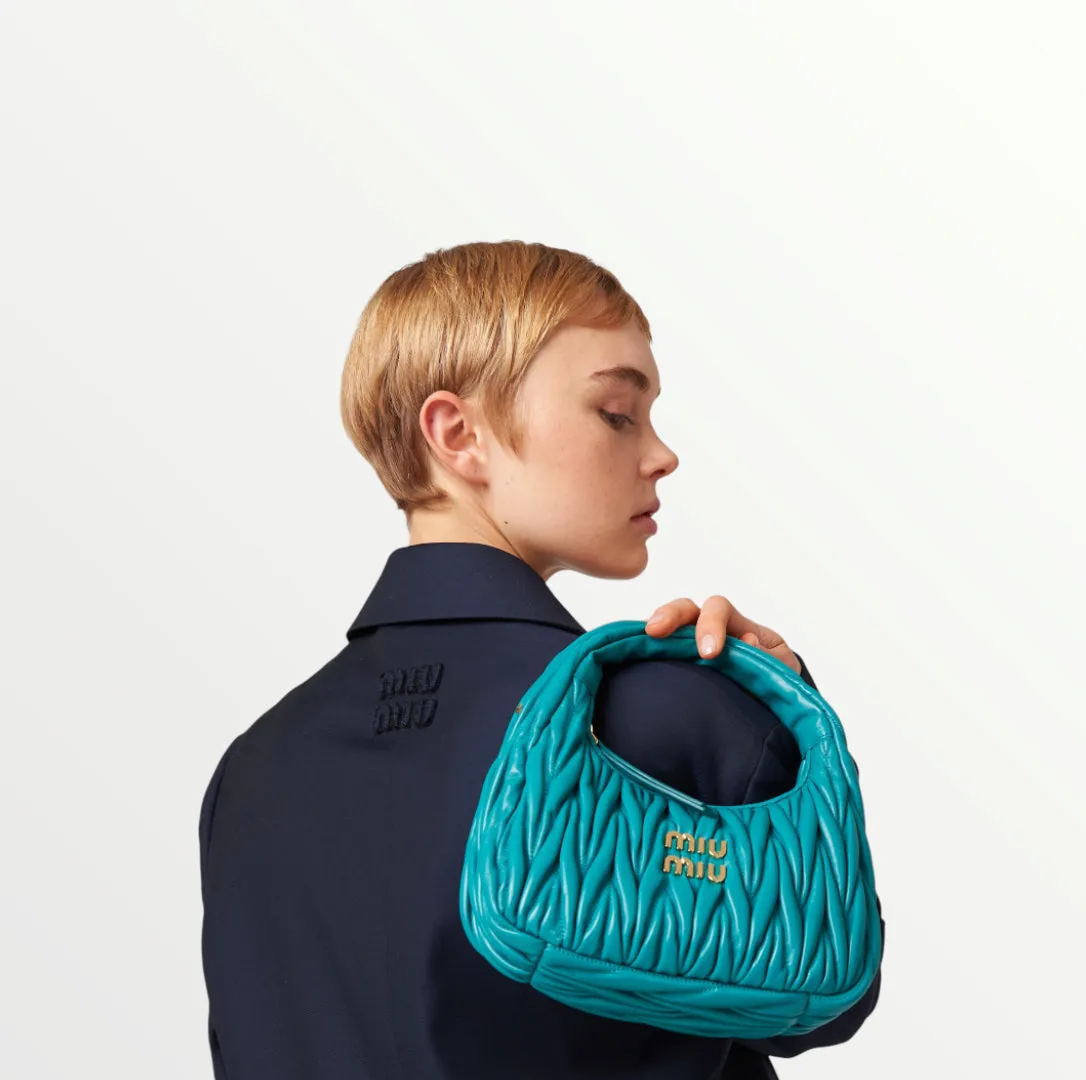 miu miu wander leather blue bag