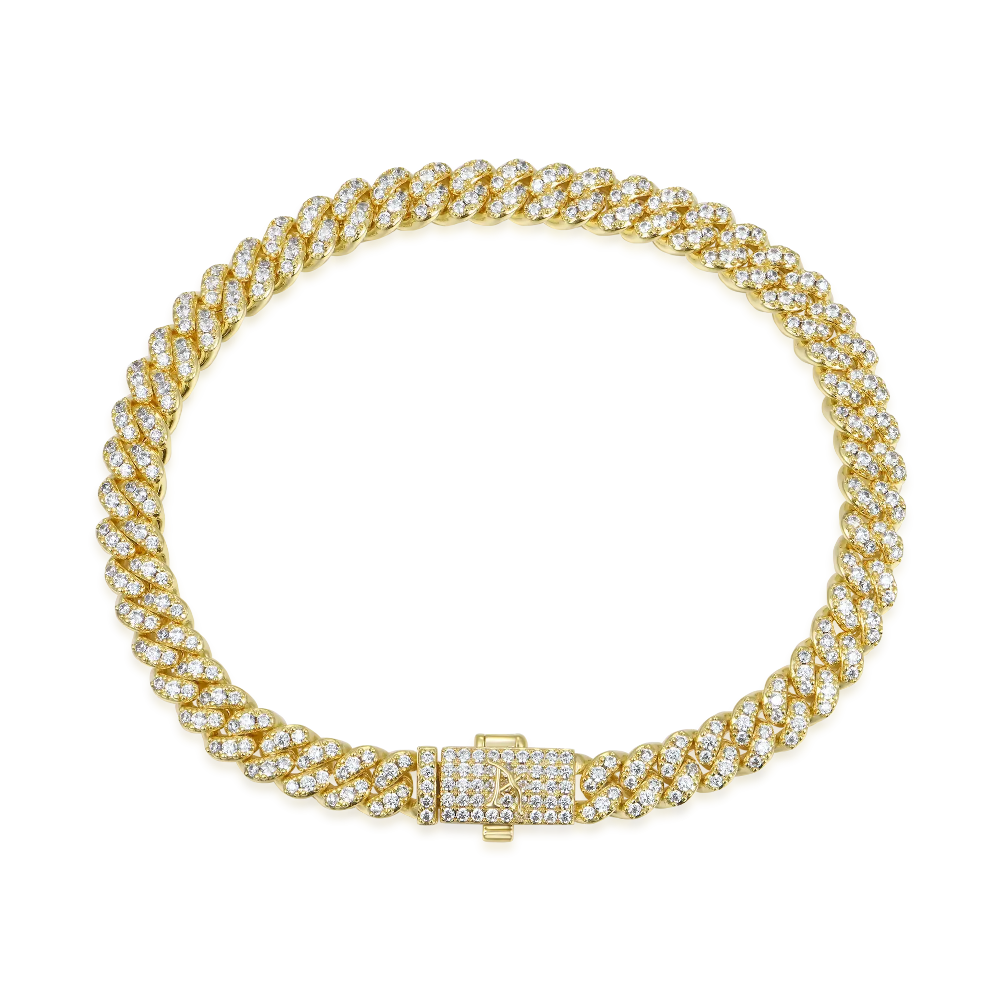 Moissanite Micro Round Cut Cuban Link Bracelet - 6mm