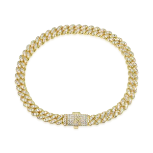 Moissanite Micro Round Cut Cuban Link Bracelet - 6mm