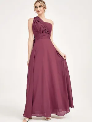 Mulberry Convertible Chiffon Bridesmaid Dress Wrap Floor Length Gown