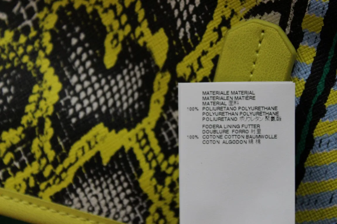 Multicolor Yellow Snakeprint Shopping Tote Bag