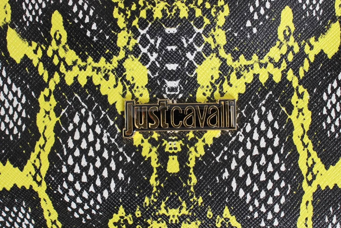 Multicolor Yellow Snakeprint Shopping Tote Bag
