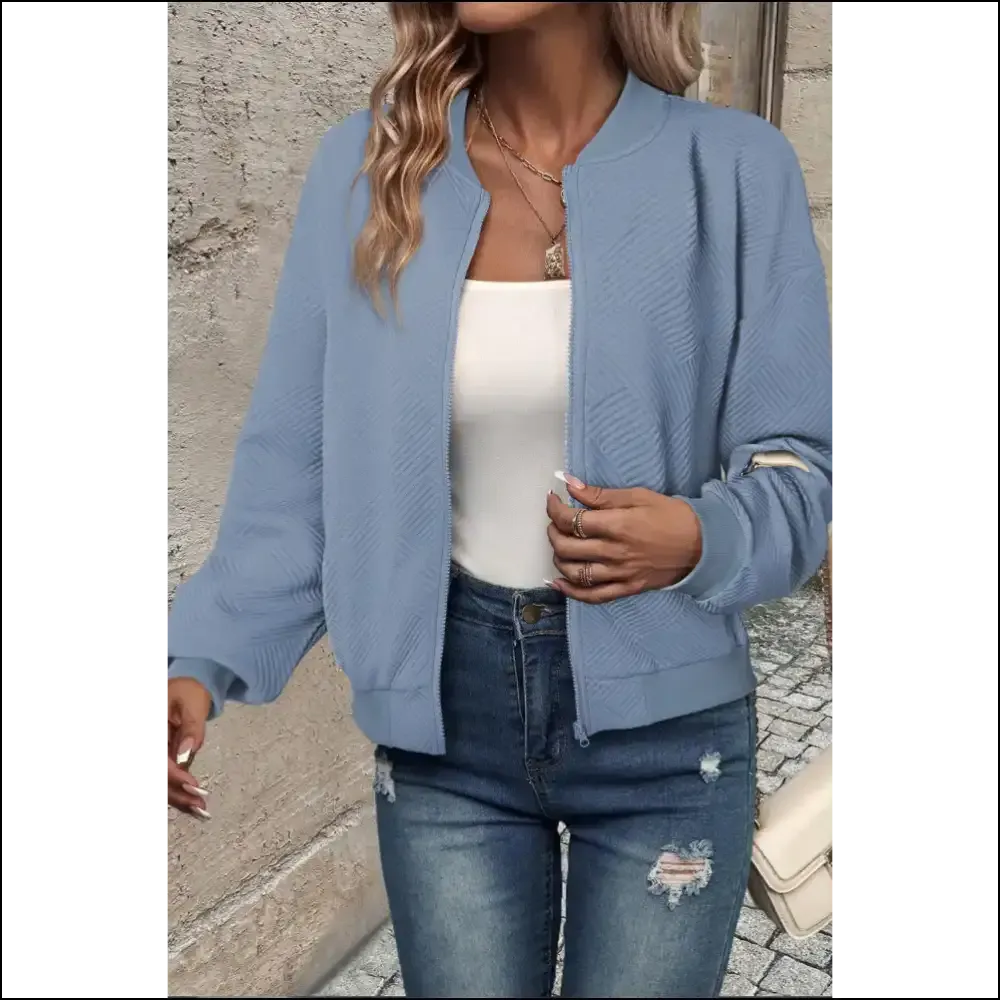 Myosotis Chic Textured Bomber Jacket: Look  Good! 💣 Needful Things