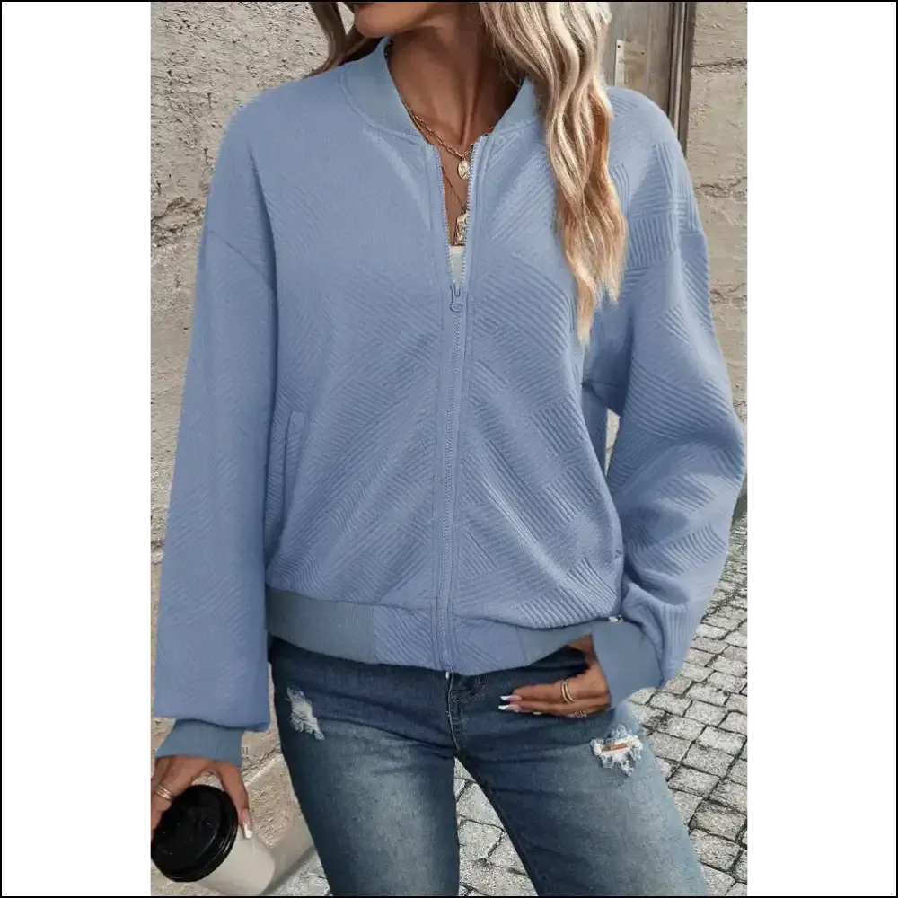 Myosotis Chic Textured Bomber Jacket: Look  Good! 💣 Needful Things