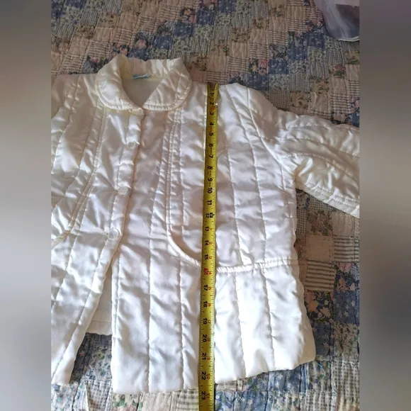 Nanette Undies Vintage Quilted Satiny cream Bed Jacket large