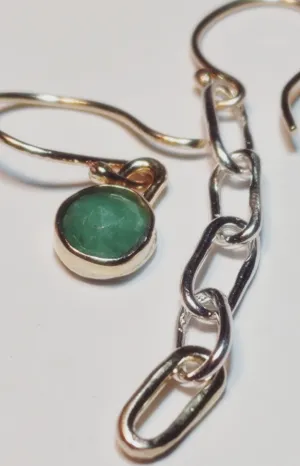 Natural Emerald Mixed Charm Earrings