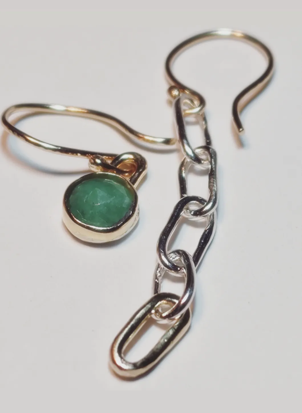 Natural Emerald Mixed Charm Earrings
