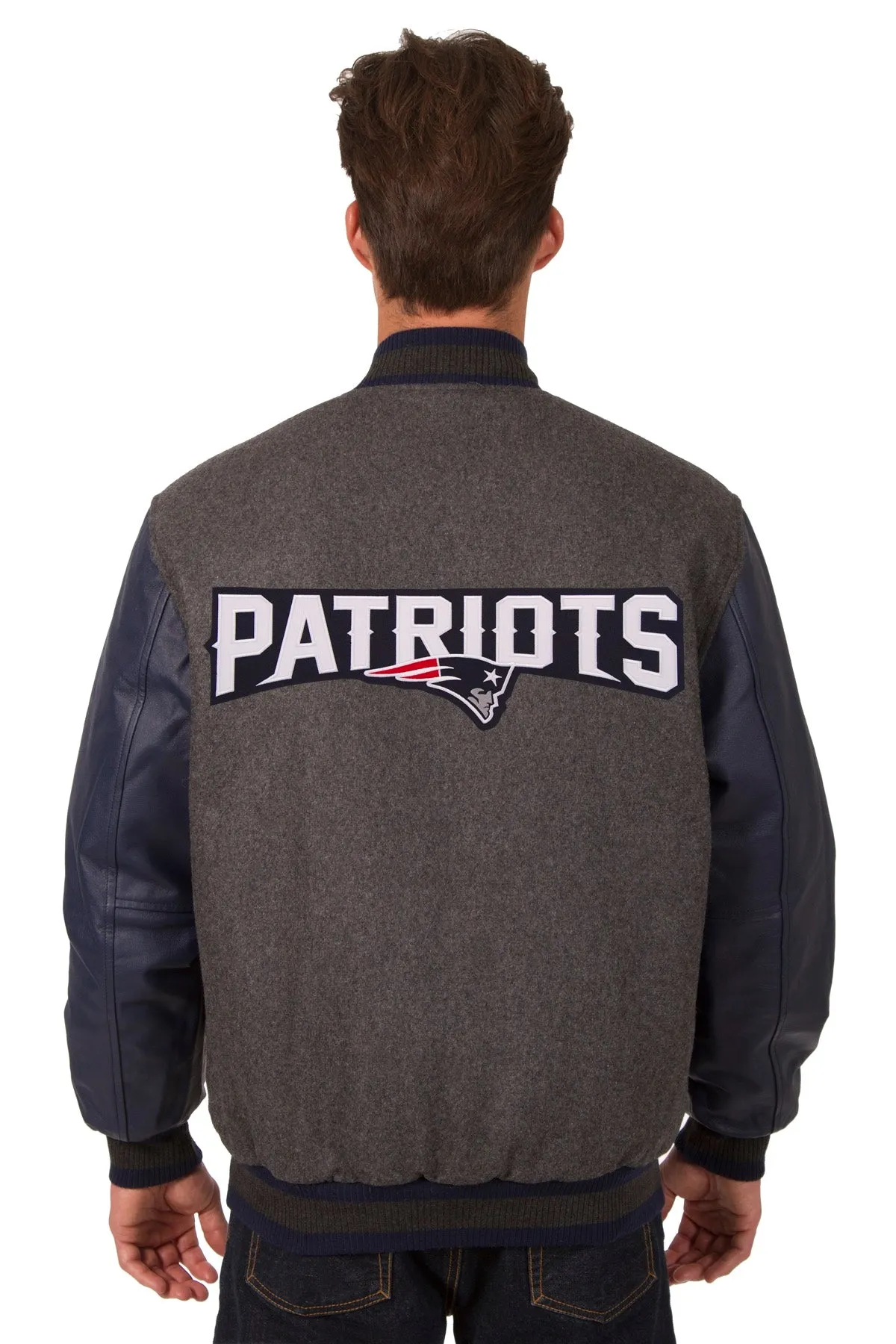 New England Patriots Reversible Wool and Leather Jacket