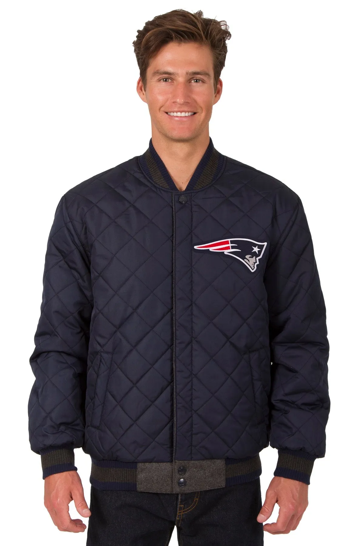 New England Patriots Reversible Wool and Leather Jacket