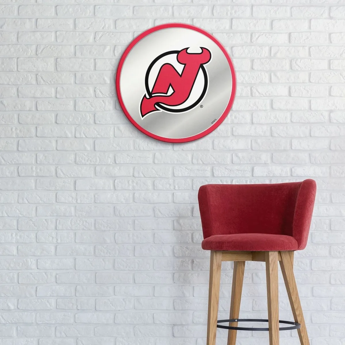 New Jersey Devils: Modern Disc Mirrored Wall Sign