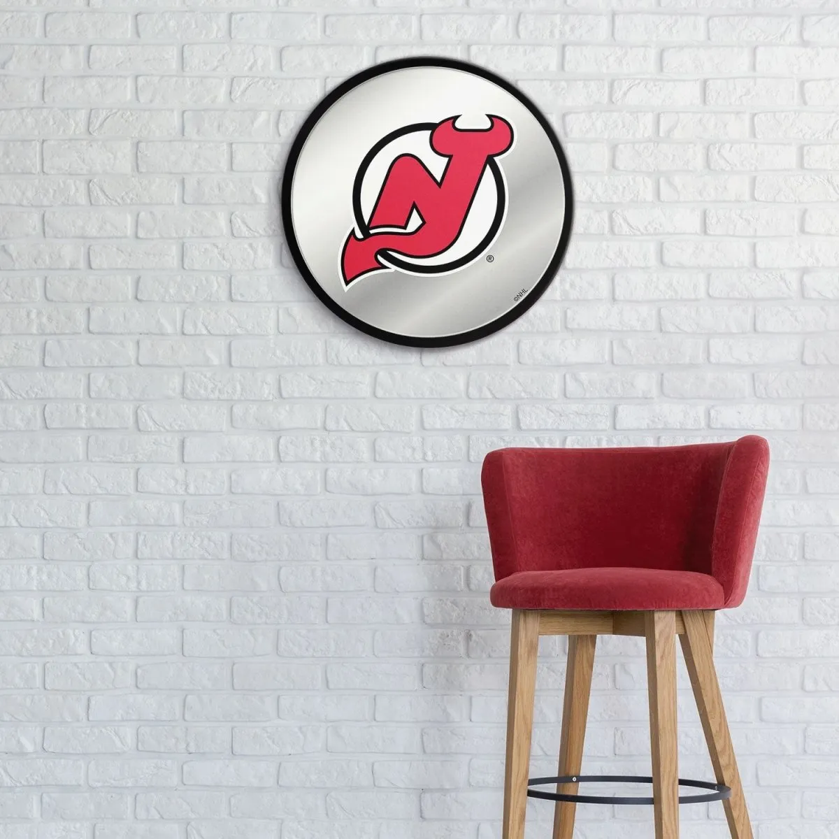 New Jersey Devils: Modern Disc Mirrored Wall Sign