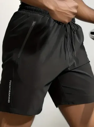 NEW Mens Performance Active Shorts - Quick-Dry & Stretch Fabric, Secure Zip Pockets, Adjustable Drawstring - Ideal for Gym & Summer Training, Sz XL