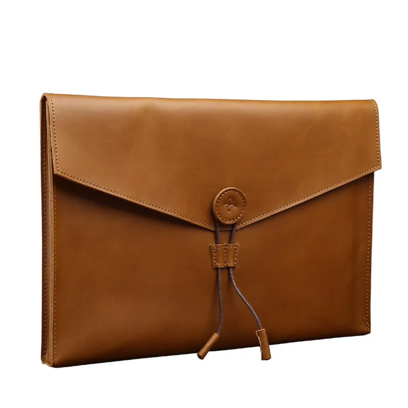 new real leather men bag men business leisure briefcase fashion retro A4 file package