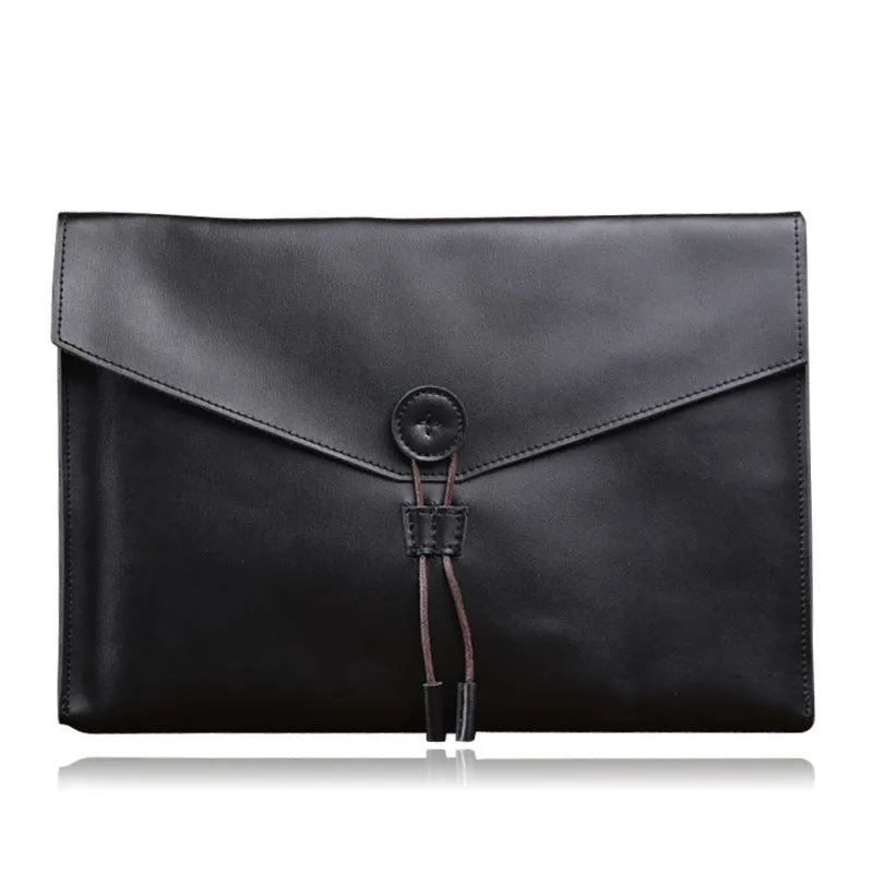 new real leather men bag men business leisure briefcase fashion retro A4 file package