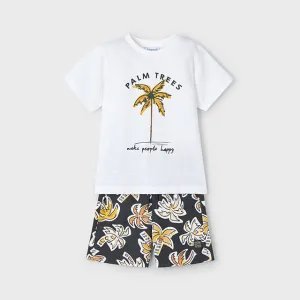 NEW SS25 Mayoral Boys Shorts Set 3604 Palms/72