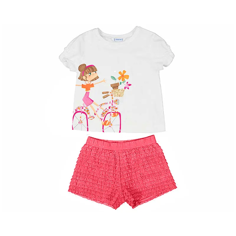 NEW SS25 Mayoral Girls Shorts Set 3211 Magenta/89