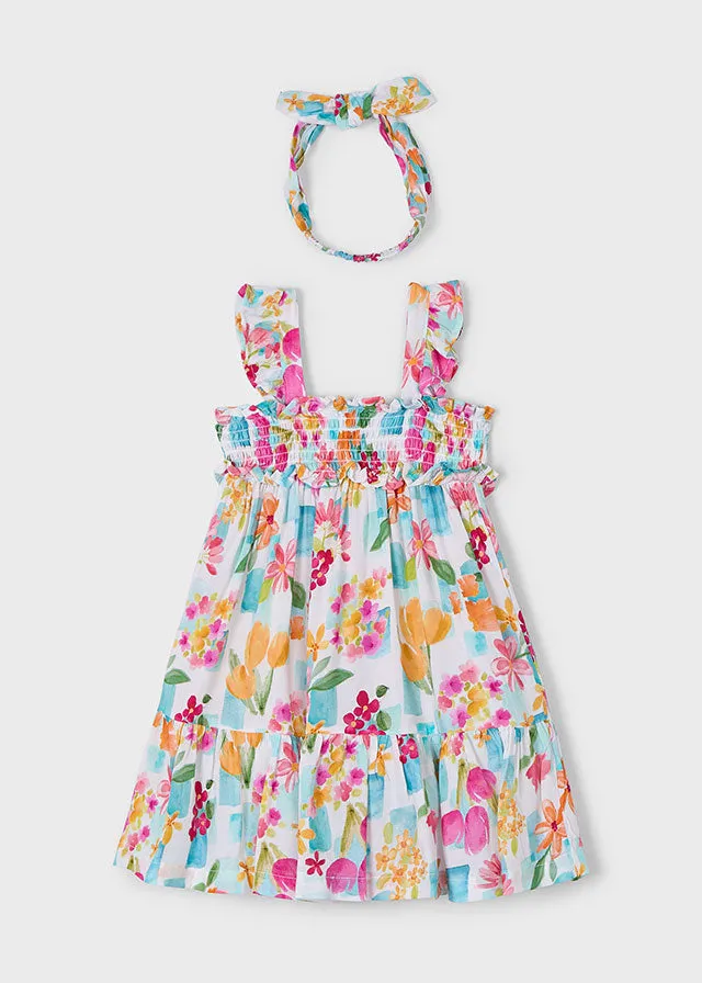 NEW SS25 Mayoral Girls Sun Dress 3939 Agate/45