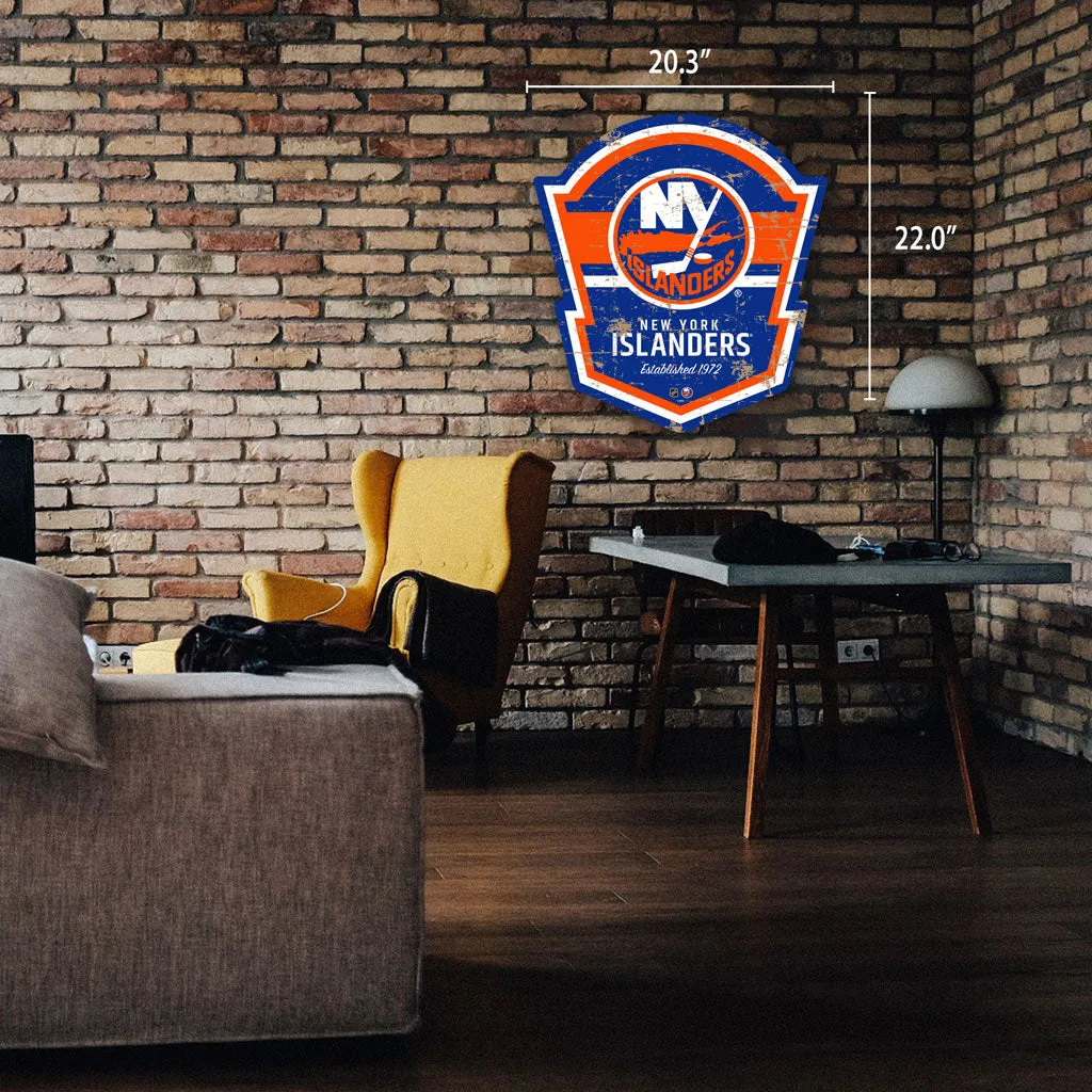 New York Islanders 22" PVC Distressed Shield