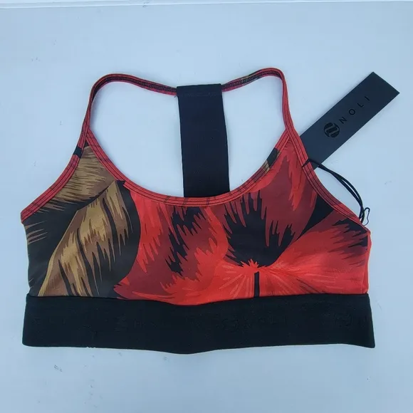 NOLI Studio Flora Leaf print Sports Yoga bra NWT Medium