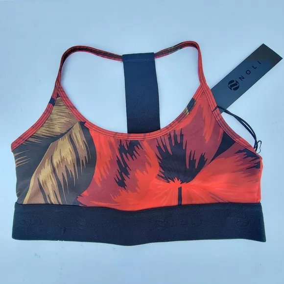 NOLI Studio Flora Leaf print Sports Yoga bra NWT Medium