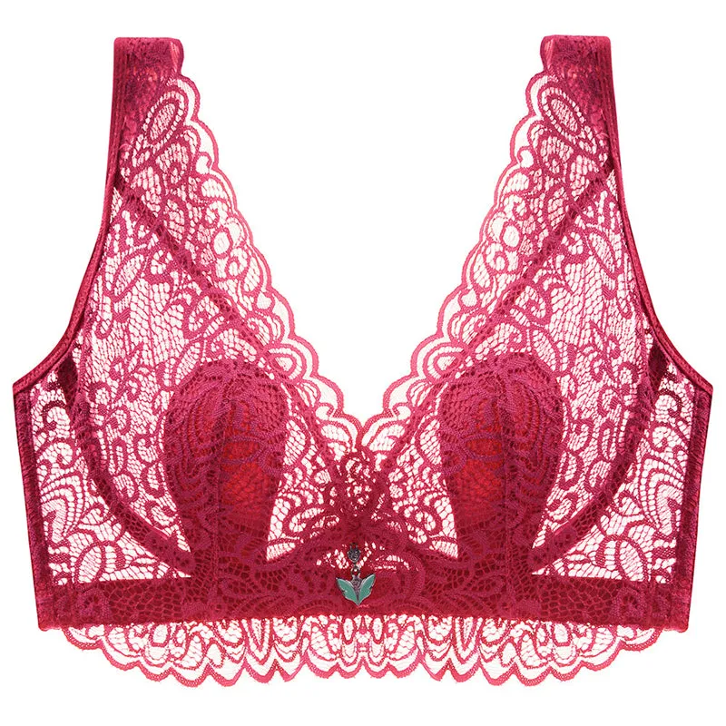Nude--Plus Size Lace Breathable Lightly Lined Push Up Wide Shoulder Bras