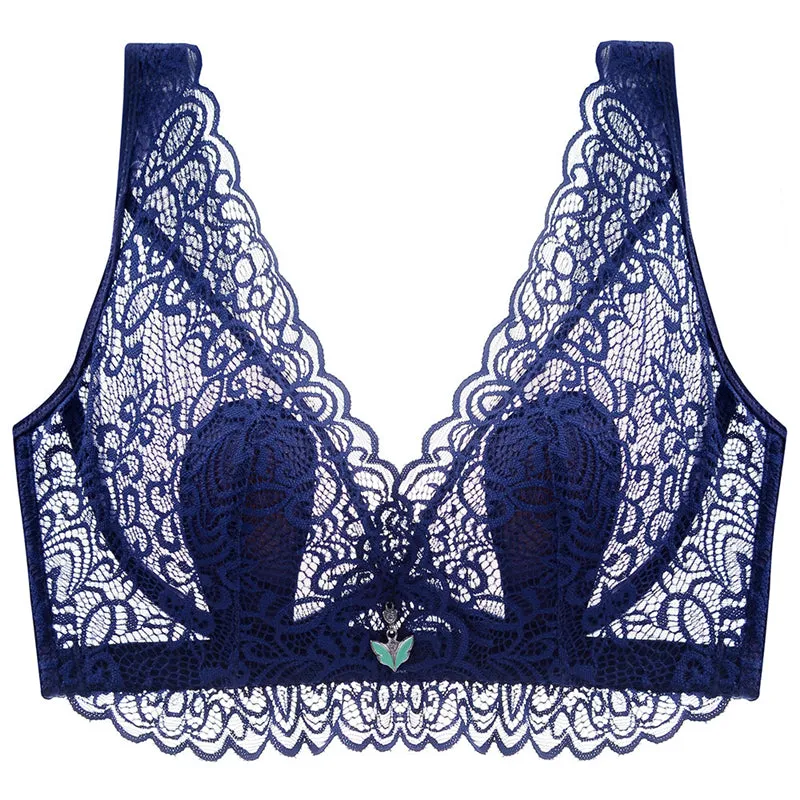 Nude--Plus Size Lace Breathable Lightly Lined Push Up Wide Shoulder Bras
