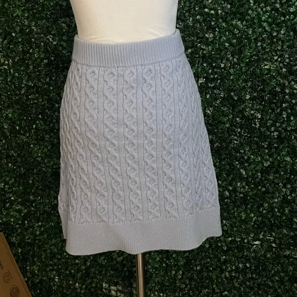 NWOT Paige Juliet Cable Wool Blend Sweater Skirt in Sky Blue – Sz L