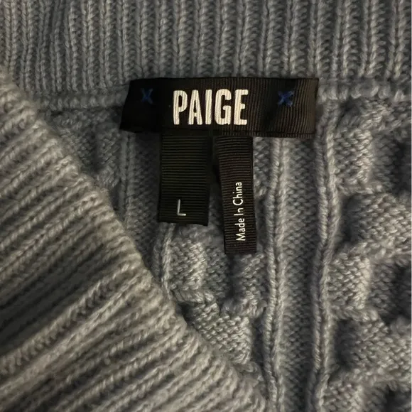 NWOT Paige Juliet Cable Wool Blend Sweater Skirt in Sky Blue – Sz L