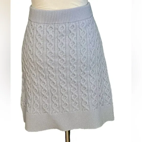 NWOT Paige Juliet Cable Wool Blend Sweater Skirt in Sky Blue – Sz L