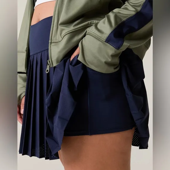 NWT OFFLINE By Aerie Keep It Cool Tennis Pleated Skort Shorts Royal Navy Blue XL