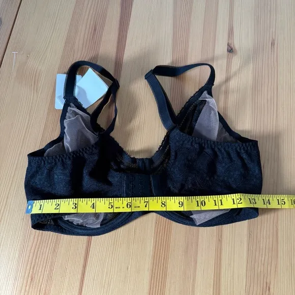 NWT Simone Pearle Black Lace Bra 36 G