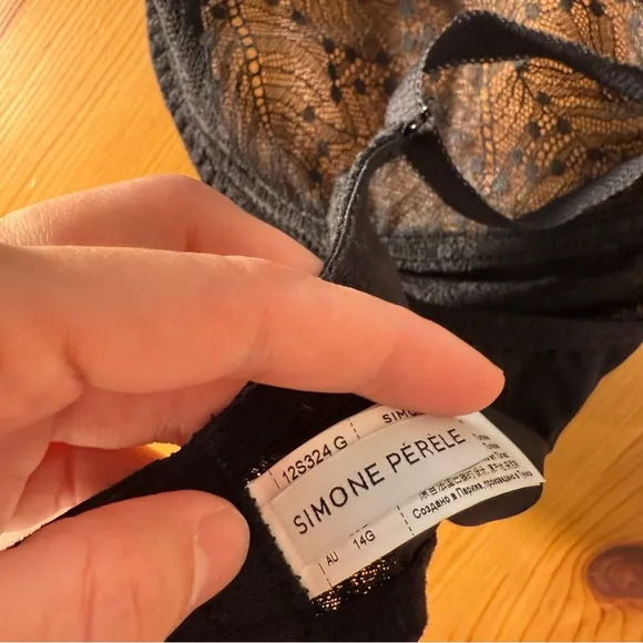NWT Simone Pearle Black Lace Bra 36 G