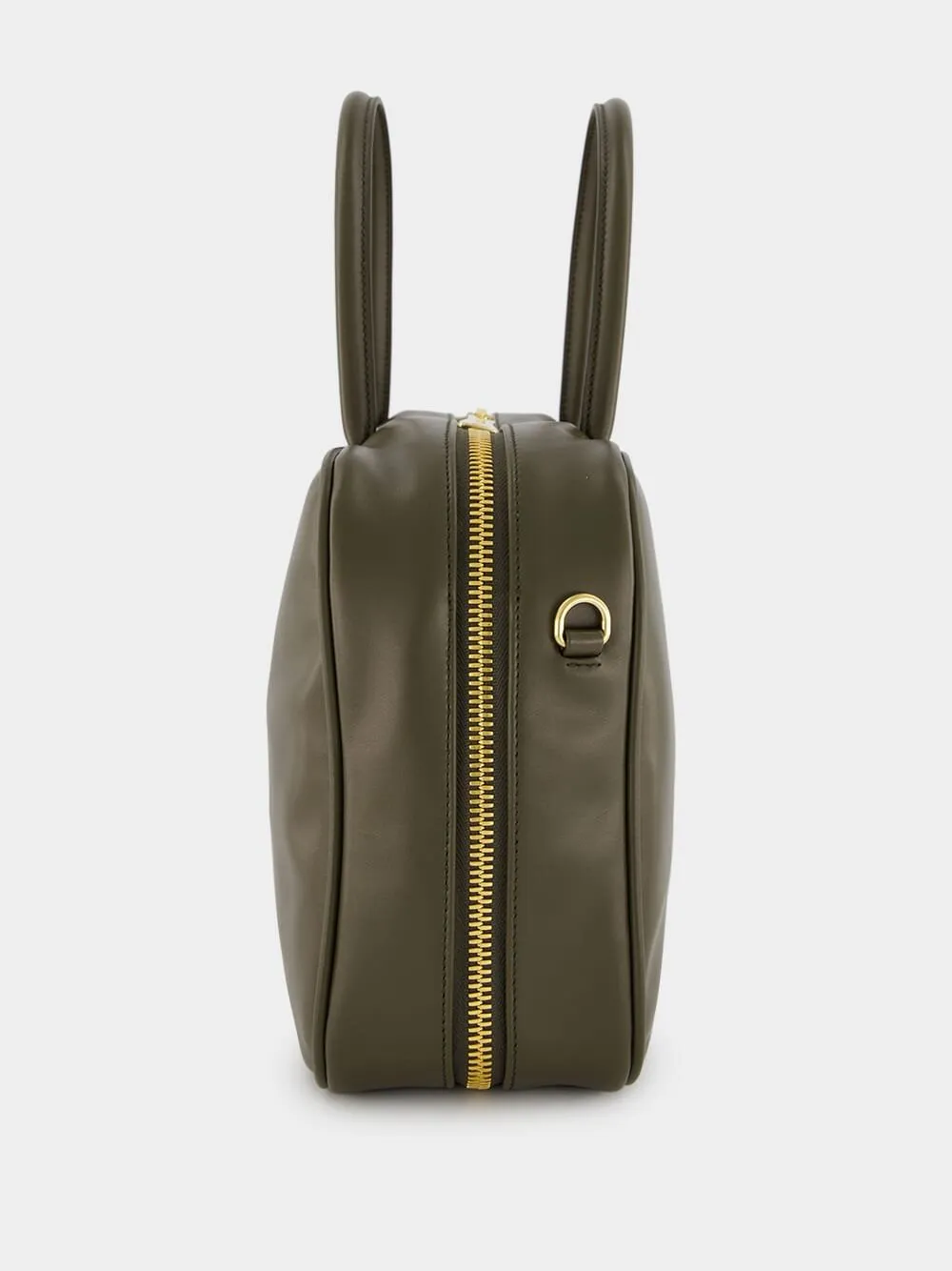 Olive Leather Top-Handle Bag