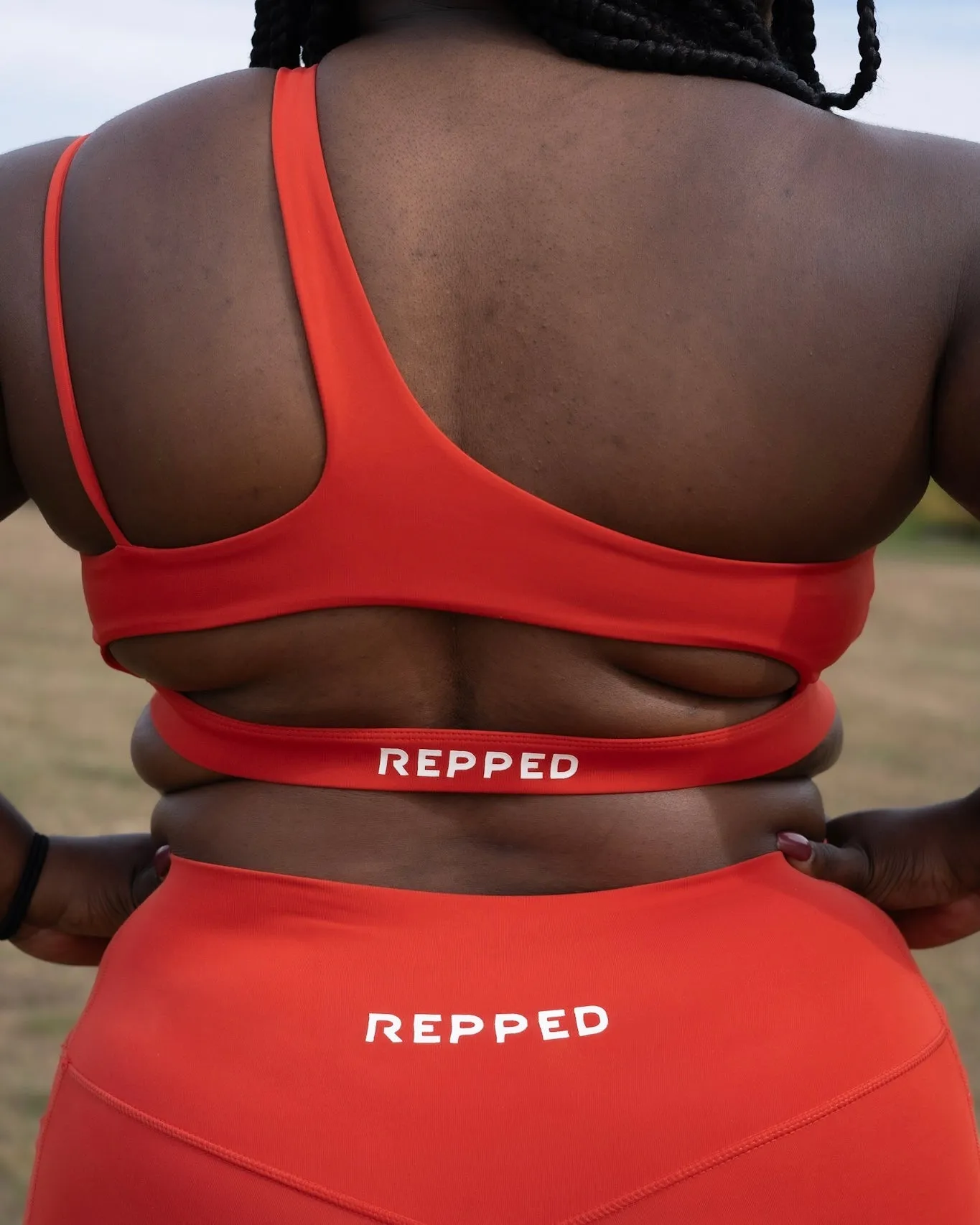 One Shoulder Sports Bra- Cherry Red