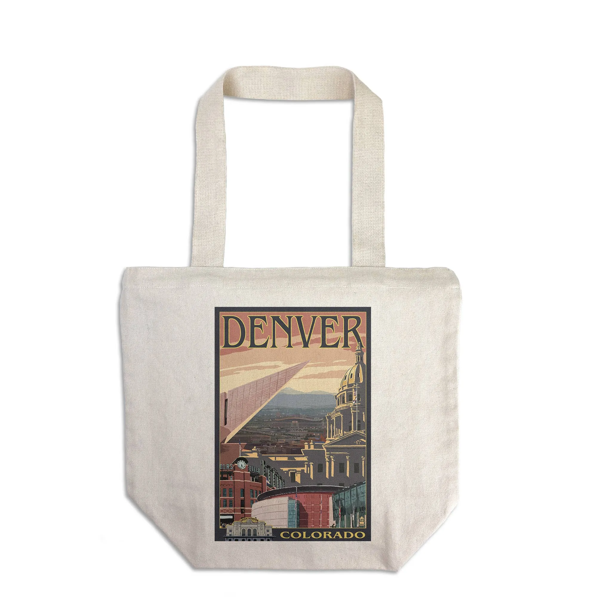 ORGANIC TOTE BAG Denver, Colorado, Skyline View