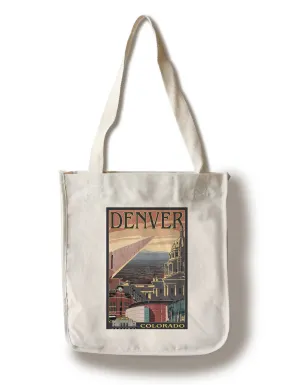 ORGANIC TOTE BAG Denver, Colorado, Skyline View