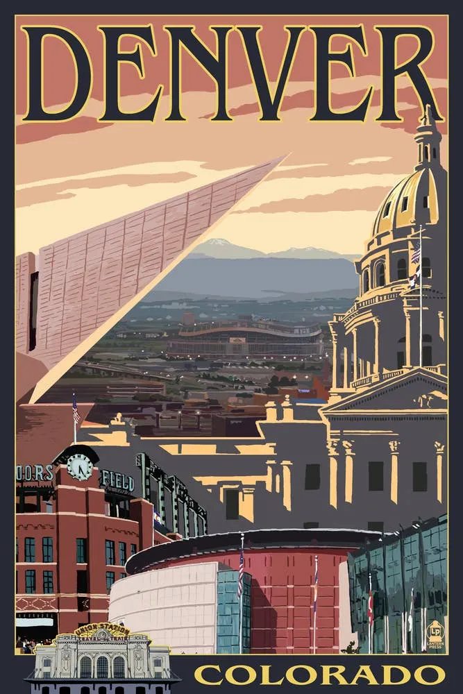 ORGANIC TOTE BAG Denver, Colorado, Skyline View