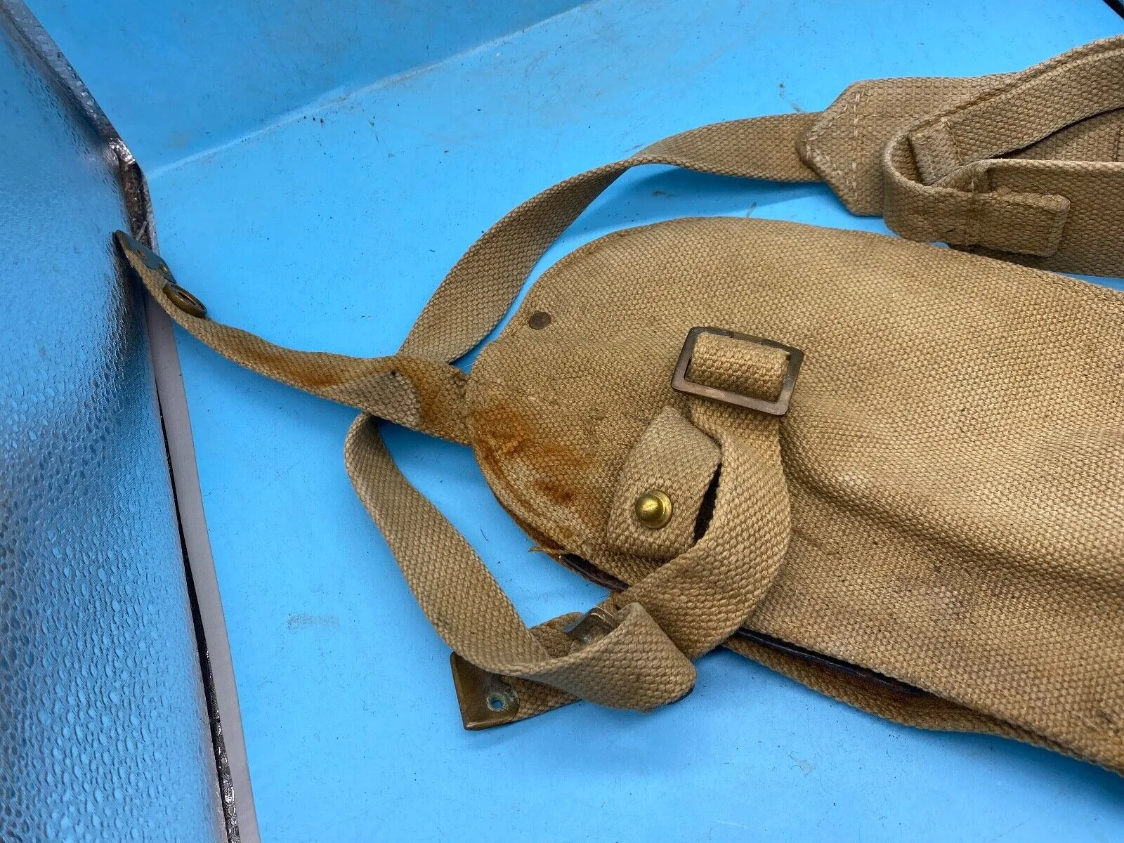Original WW2 British Army Canvas Handle, Carrier & 1944 Dated Helve with Strap