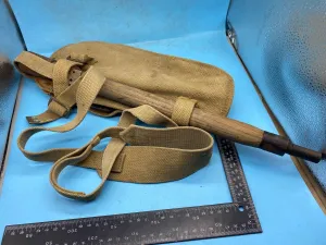 Original WW2 British Army Canvas Handle, Carrier & 1944 Dated Helve with Strap