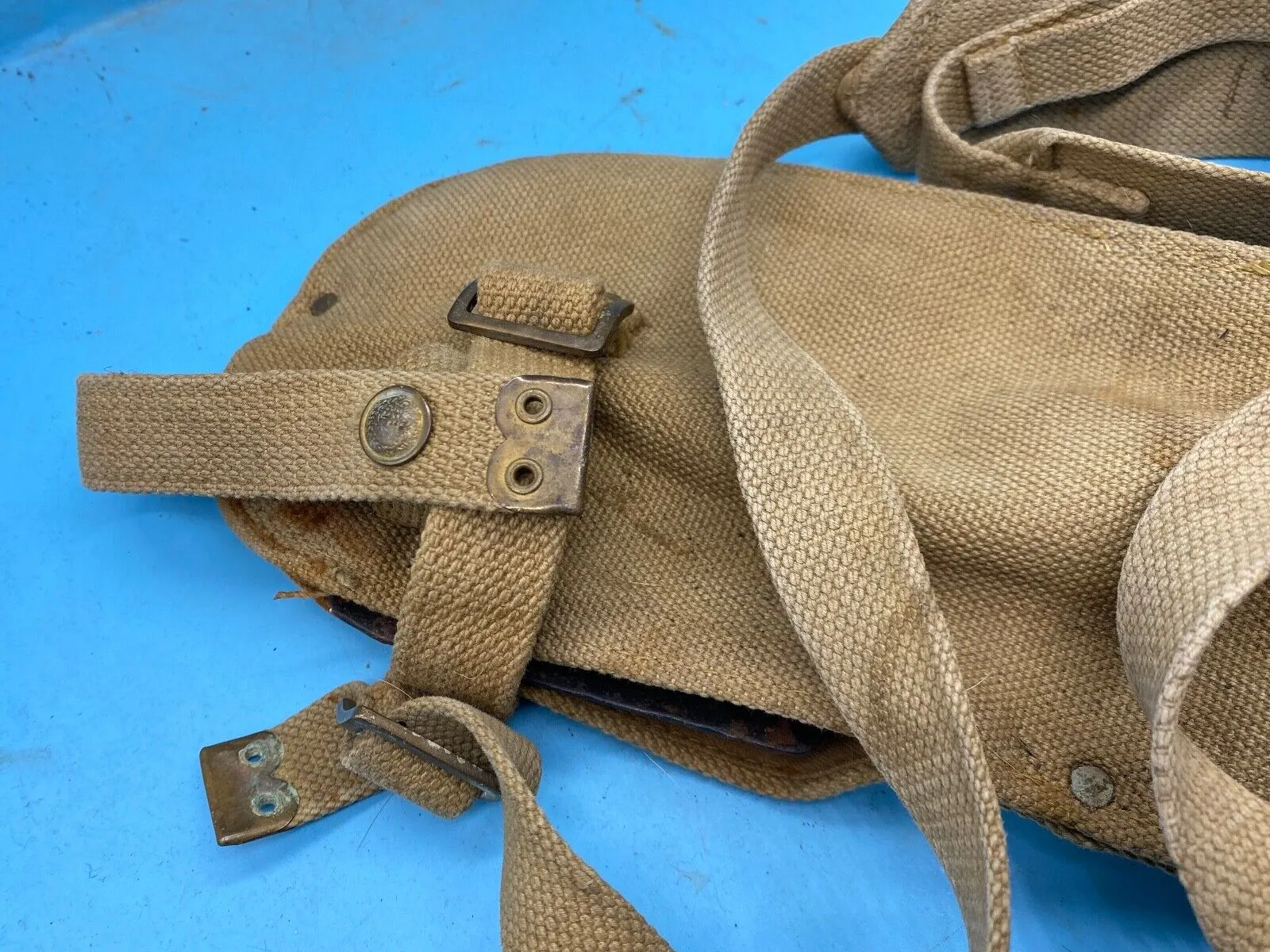 Original WW2 British Army Canvas Handle, Carrier & 1944 Dated Helve with Strap