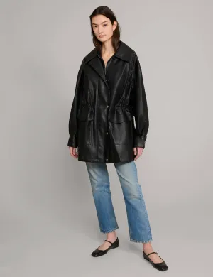 Oversized Leather Parka Jacket