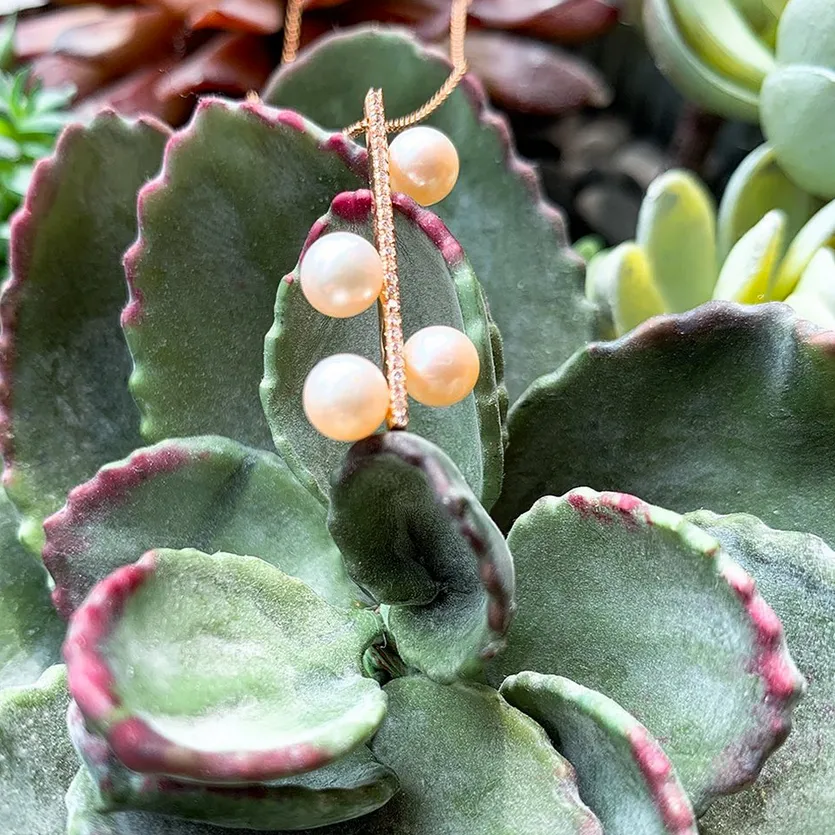 OWN Your Story Pavé Bar Pearl Droplet Necklace