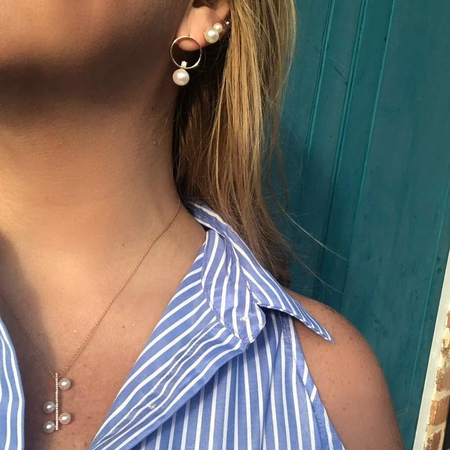 OWN Your Story Pavé Bar Pearl Droplet Necklace